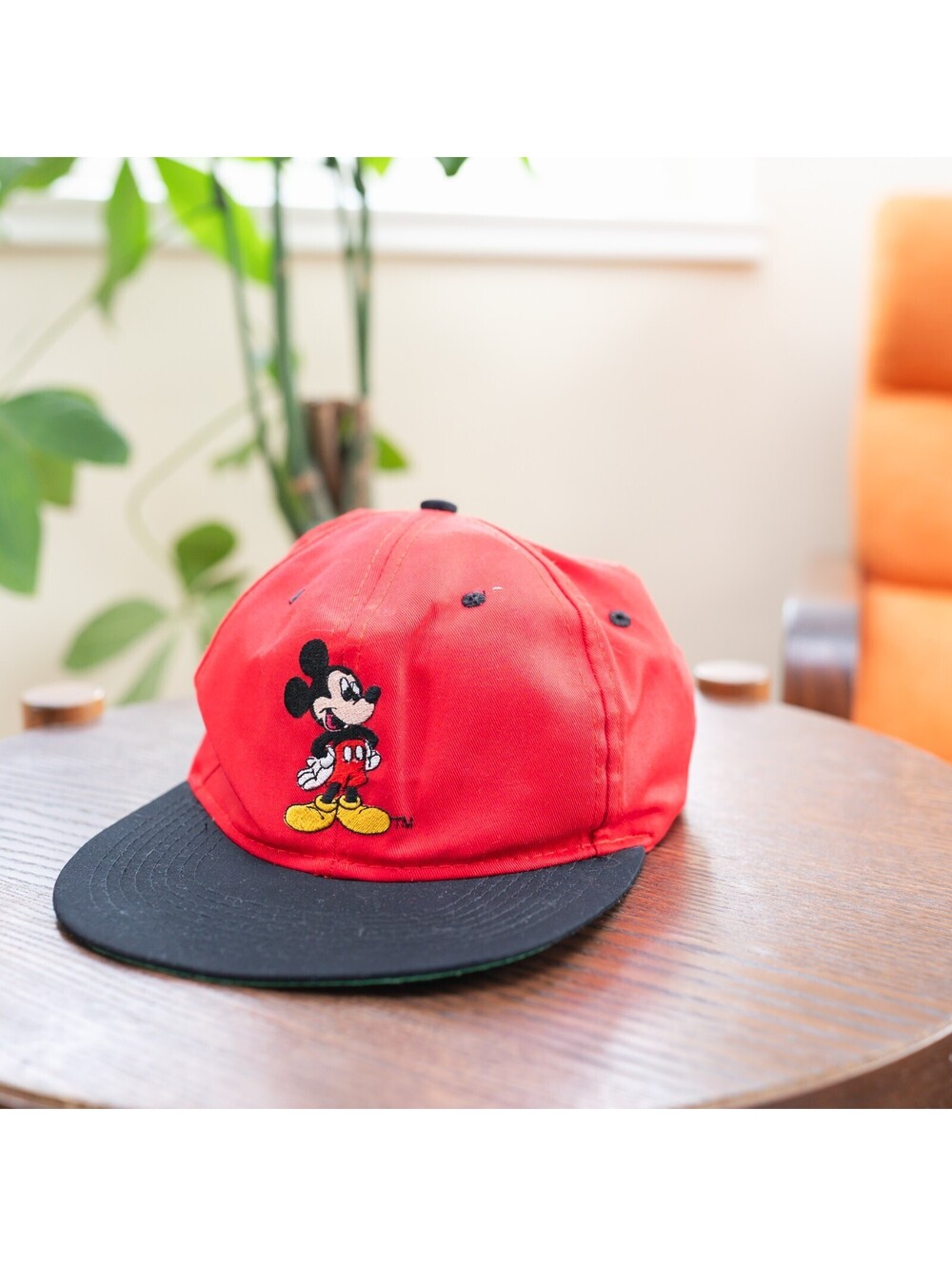 Vintage Mickey Unlimited Red & Black Mickey Mouse Snapback Baseball Cap Hat